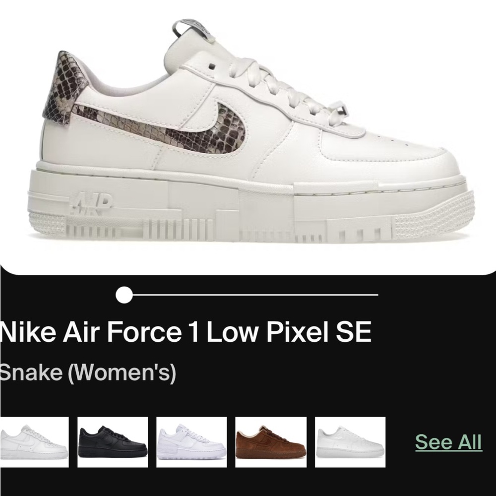 Nike Women's Sneakers - White with Snake Print